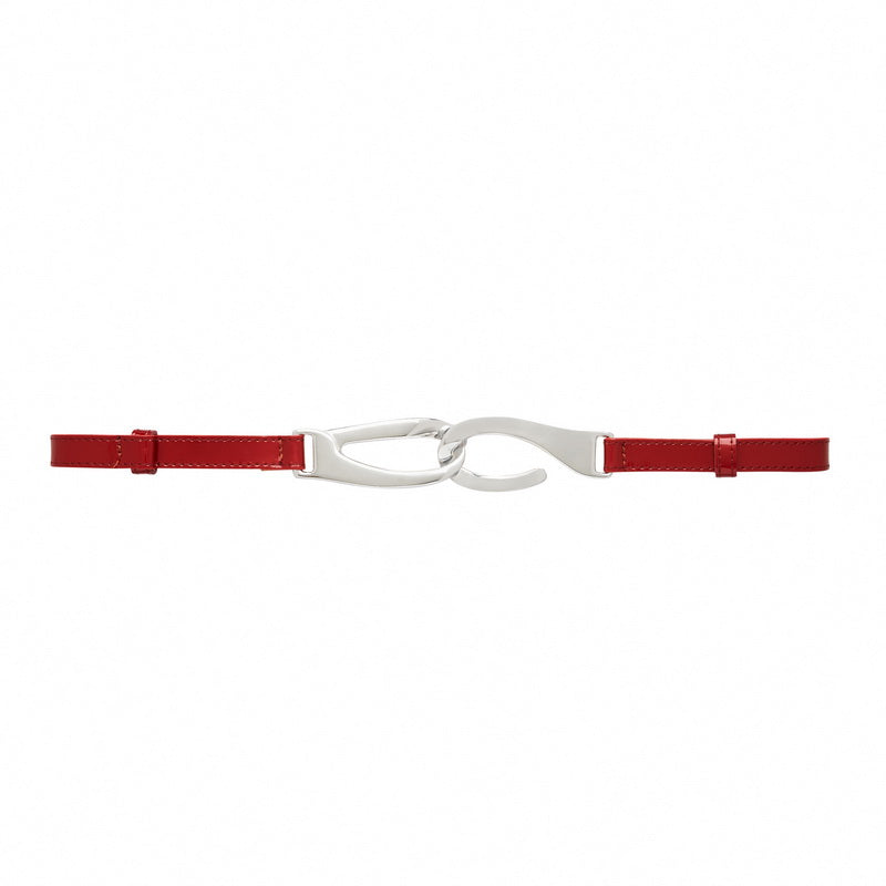 Jasmine Leather Belt - Red