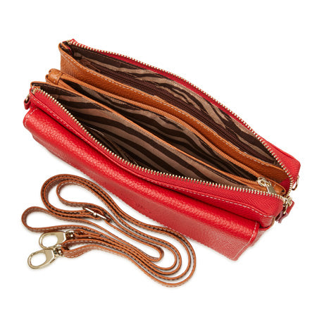 Valentina Purse -  Red & Tan